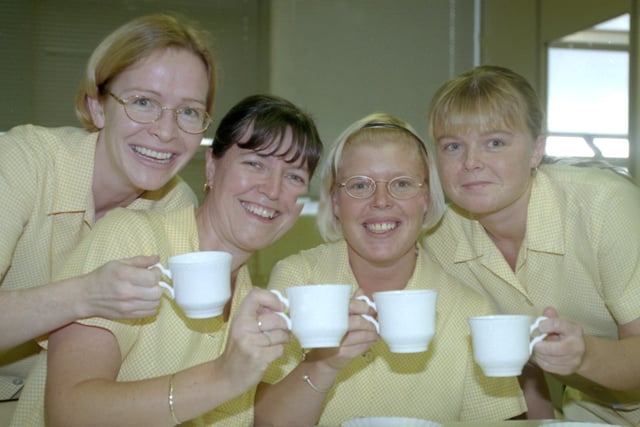 Dewhirst workers were pictured during a tea-tasting test in 1998. Pictured left to right are Jeanne Tough, Audrey Haynes, Christine Worthy and Martine Joyce.