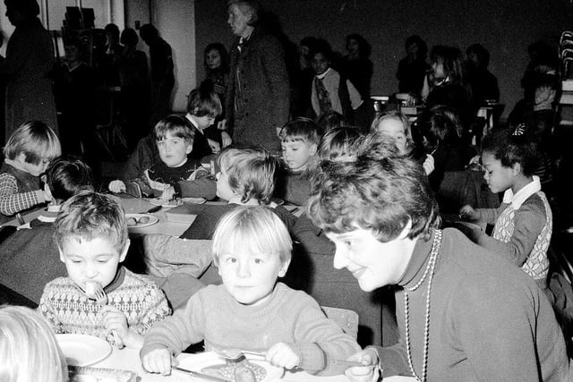School meals at St Patrick's in 1975. What was your favourite meal at school? Photo: Bill Hawkins.