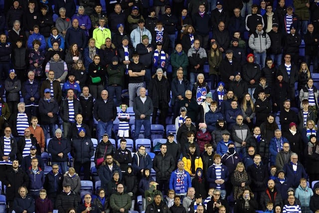 Reading have been backed by an average away crowd of 922 this season.