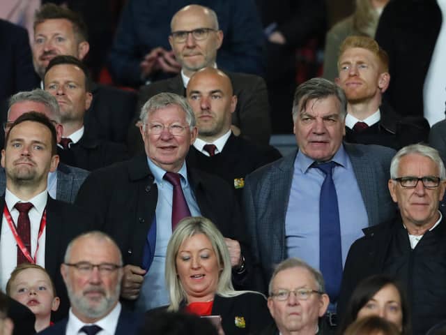 Sir Alex Ferguson and Sam Allardyce watch on from the stand following the FA Youth Cup Final match between Manchester United and Nottingham Forest at Old Trafford.