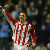 Stewart Downing celebrates scoring during the Nationwide Division One match between Coventry City and Sunderland.
