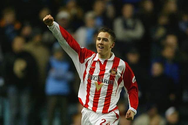Stewart Downing celebrates scoring during the Nationwide Division One match between Coventry City and Sunderland.
