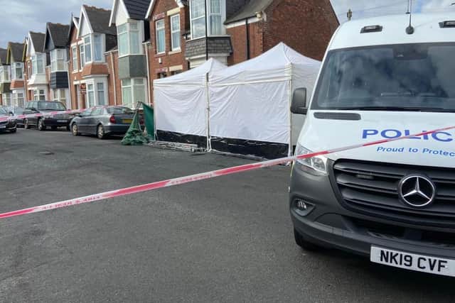 A cordon remains in place at the scene on Wednesday.