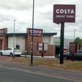 Cars queue outside Costa Coffee, in Pallion, Sunderland, as the High Street giant reopened the first of its Sunderland branches following lockdown.
