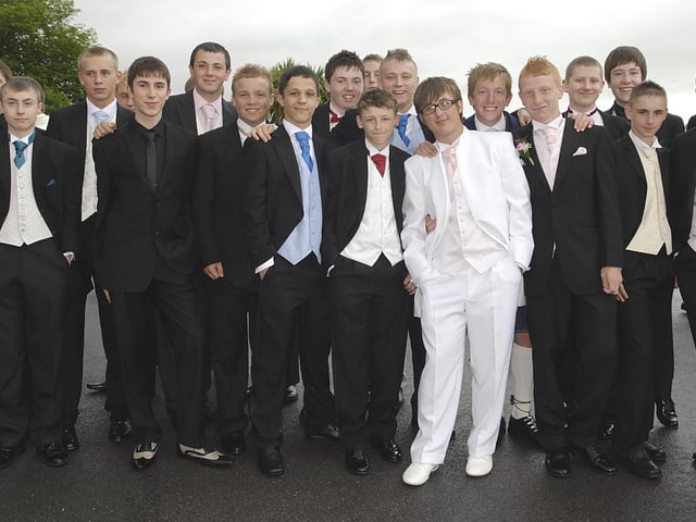 Turning out in style for the Venerable Bede prom 14 years ago.