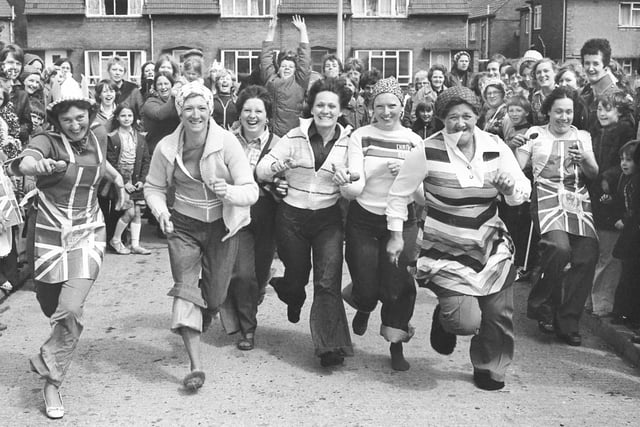 A  potato race was one of the events in the programme of the Cramlington Square party. Recognise anyone?