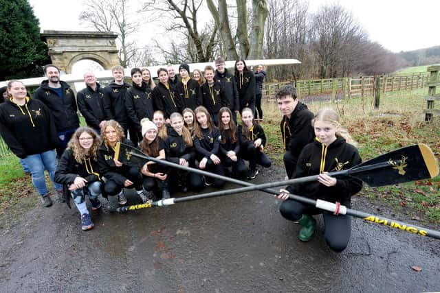 All welcome. Lambton RC junior members pictured with their coaches at the Lambton Park Estate in Chester-le-Street where the new rowing club will be based. Picture by Helen Smith Photography.