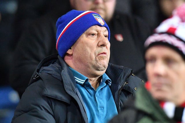 This fan sported a retro Sunderland hat at Ewood Park