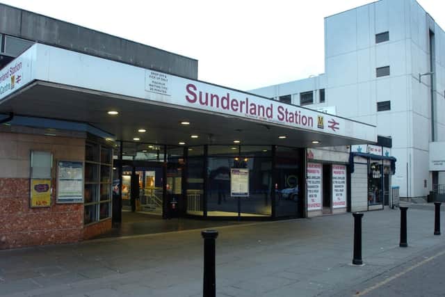 The offence happened outside Sunderland railway station.