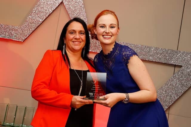 Award winner Claire Douglas (left) with Laura Richardson from TWR during the Best of Wearside Awards in 2015.