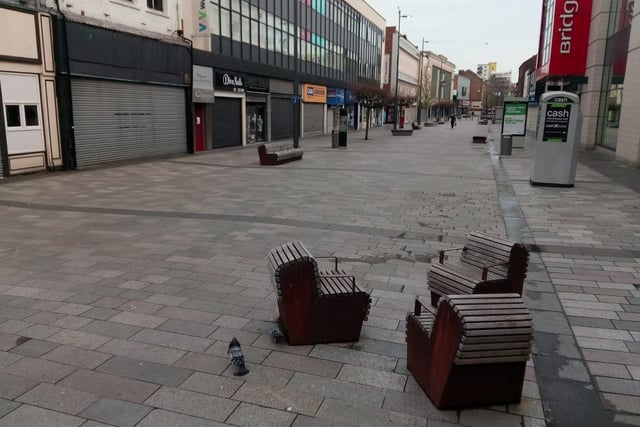 An empty High Street West in Sunderland as the city went into lockdown.