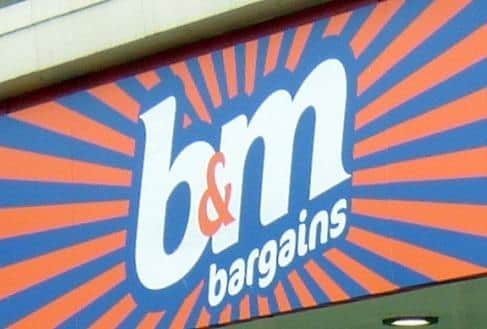 A B&M sign.