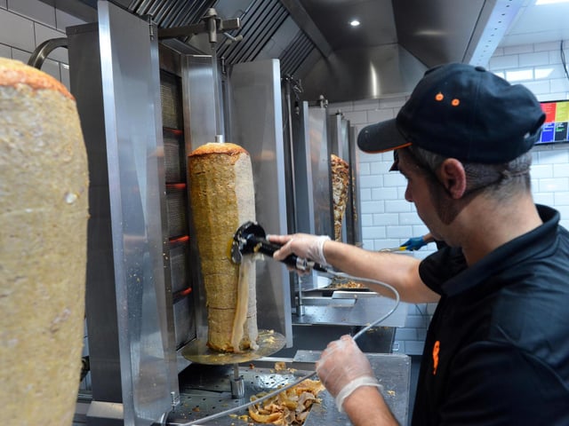 There's a choice of chicken or beef kebab or mixed. There's also veggie options.