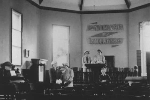 Inside the chapel c. 1921. Picture courtesy of Sheila Hughes.