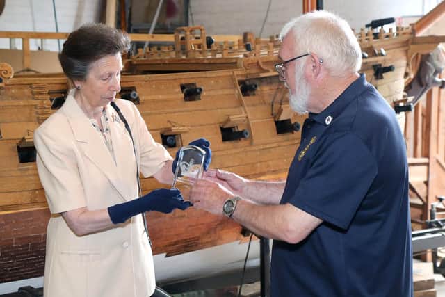 The Princess Royal presents the Queen's Award for Voluntary Service to Sunderland Maritime Heritage.