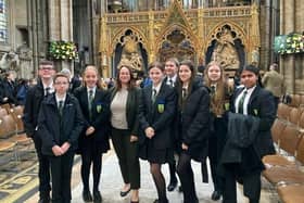 Pupils from St Bede’s Catholic School and Byron Sixth Form at Westiminster Abbey as part of the Commonwealth Day Service.