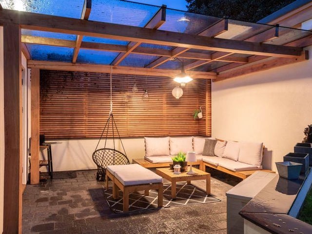 An outdoor entertaining area.