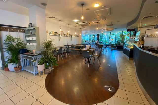 The cafe has plenty of space for families