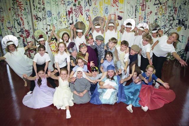 We are going retro with a rock and roll theme for the Hylton Red House Primary School Nativity in 1998.