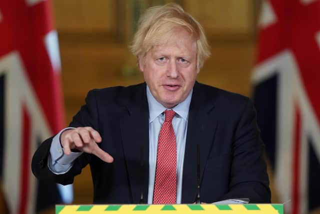 Prime Minister Boris Johnson during a media briefing in Downing Street, London, on coronavirus (COVID-19). Image by PA.