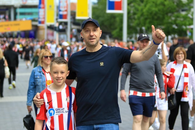 Sunderland will be backed by 46,000 fans at Wembley Stadium today and our photographers have been on Wembley Way to capture the images of fans arriving. Pictures by Martin Swinney
