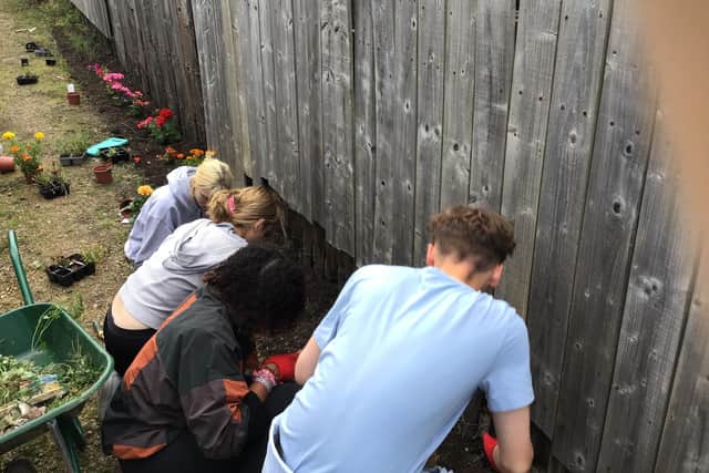 National Citizen Service youngsters creating a community secret garden at the Ford Estate in Sunderland.
