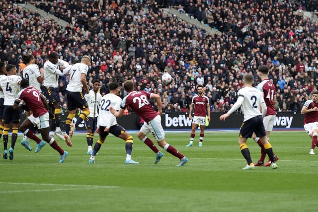 59,953 people witnessed West Ham’s 2-1 victory over Everton on Sunday. Goals from Aaron Cresswell and Jarrod Bowen either side of Mason Holgate’s equaliser was enough for the Hammers to secure all three points.