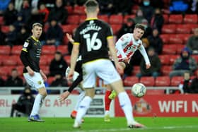 Nathan Broadhead goes close in the second half at the Stadium of Light