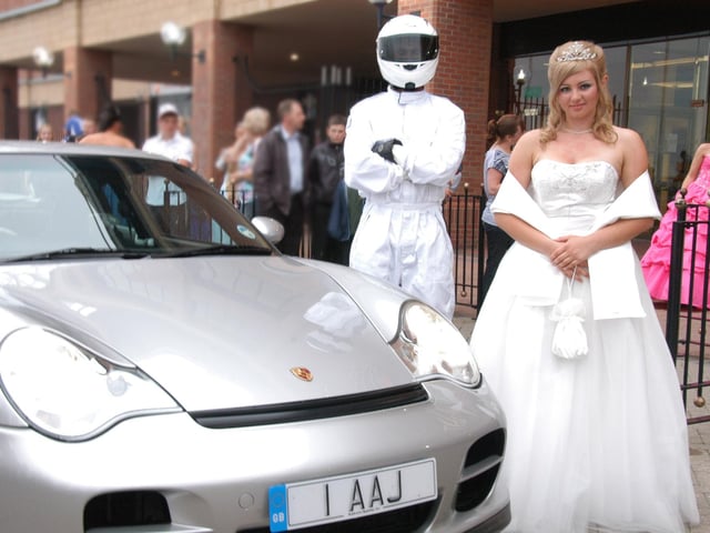 What a car and what an arrival for the Southmoor prom at the Stadium of Light in 2009.
