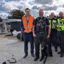 PD Chloe with Network Rail and British Transport Police officers.