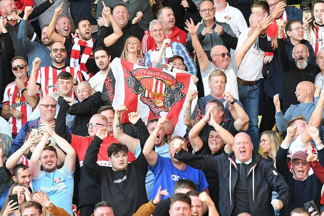 Sunderland fans in action against Watford at Vicarage Road. The game ended 2-2 with goals from Aji Alese and Jewison Bennette for the Black Cats. Can you spot anyone that you know in our gallery?
