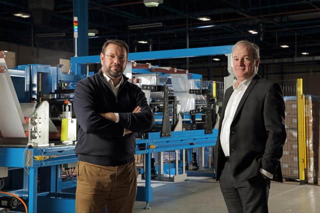 Kenton Robbins and Andy Bairstow of PFF Group, which has invested £2million in new machinery to make PPE.