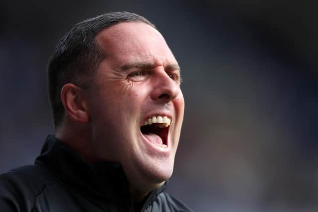 Mark Fotheringham, Manager of Huddersfield Town, reacts during the Sky Bet Championship between Huddersfield Town and Hull City at John Smith's Stadium.