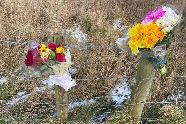 Floral tributes have been made to the woman following her death in a crash at the weekend.