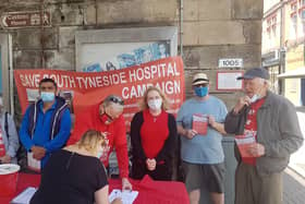 Emma-Lewell Buck MP with hospital campaigners in King Street, South Shields, on Friday, June 5.