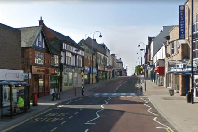 The incident happened on Front Street in Chester-le-Street, with a man found on the roof of Superdrug after a search by police. Image copyright Google Maps.