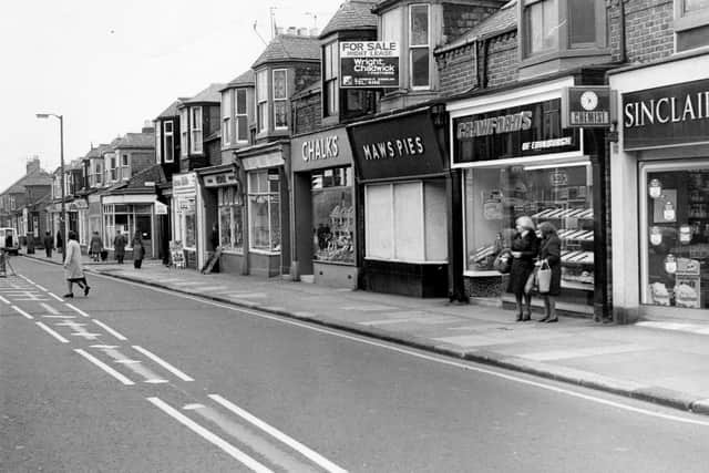 The photo which led to such a big response. Villette Road  in 1977 showing shops including Chalks, Crawfords Bakers and Maws Pies.