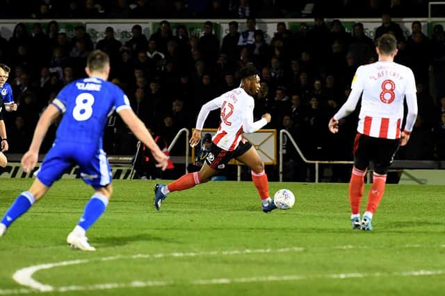 The Sunderland players in action against Bristol Rovers last week.