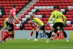 Jordan Jones shoots early in Sunderland's 1-1 draw with Northampton Town