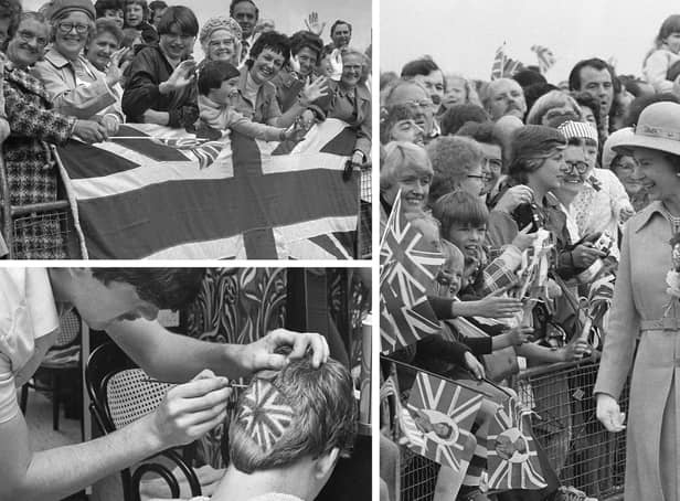 Her Majesty in Sunderland and Washington in 1977.