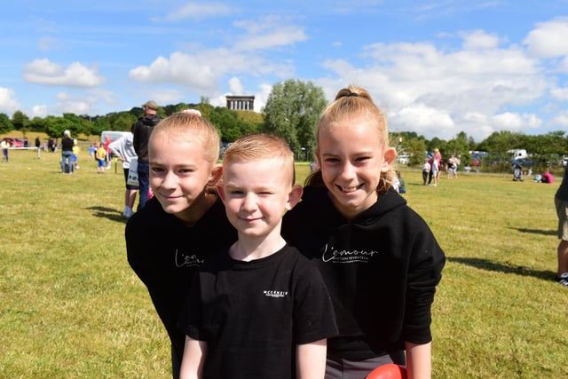 Siblings Jodie, Dylan, and Ella Gough having fun at the Active Sunderland Summer family Fun Day.