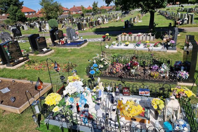 Picture issued by Sunderland City Council with a reminder on 'unauthorised' grave tributes.