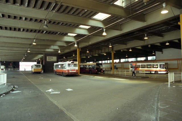 Sunderland bus station got our photographer's attention on National Car-free Day in 1996.