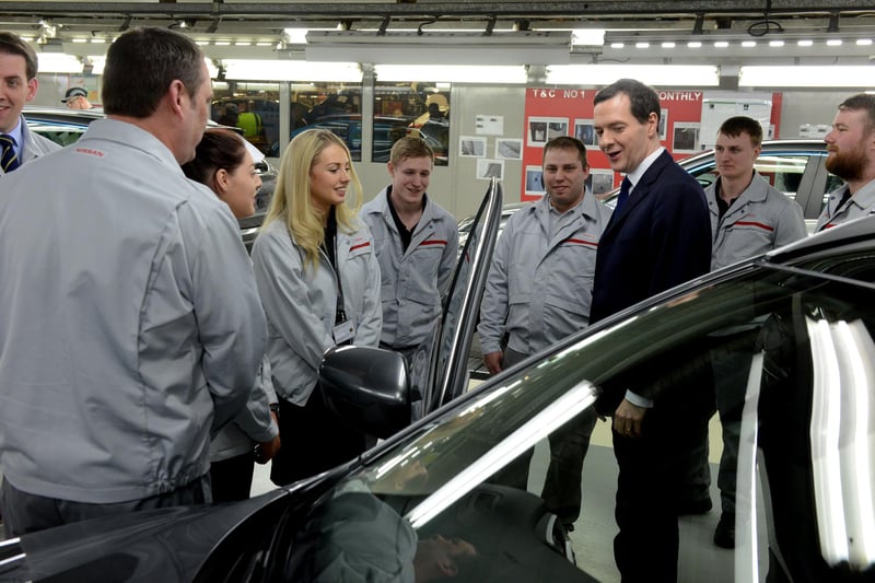 The then Chancellor George Osborne tours the plant in 2014.
