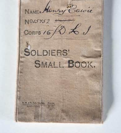 A small book belonging to Henry Cowie.