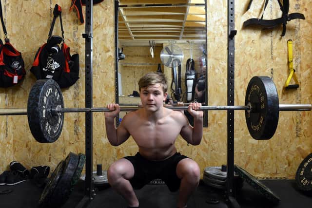 Young weightlifter Josh Bland