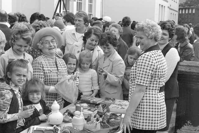 Seaham Hall garden fete in 1974. Anyone for tombola?