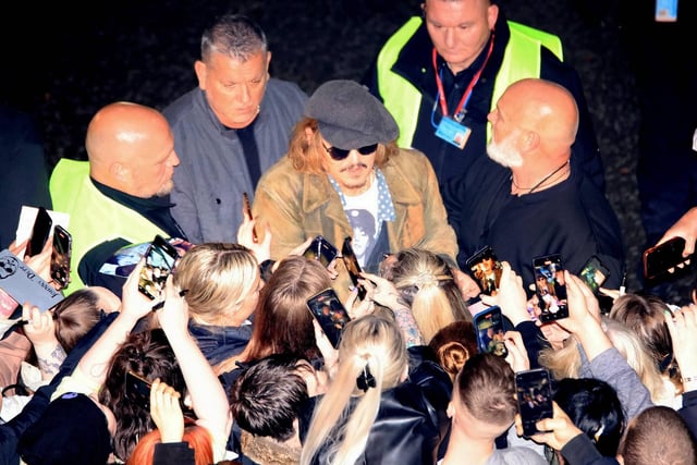 Fans were seen rallying around Johnny to get a photo. Picture: North News.