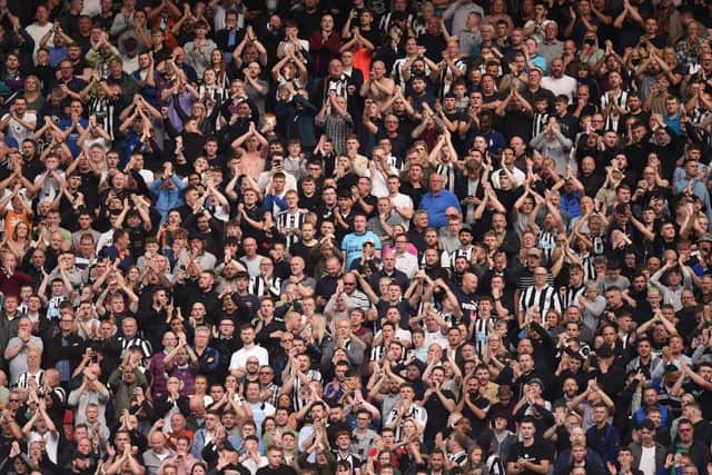 Newcastle United fans at Old Trafford.