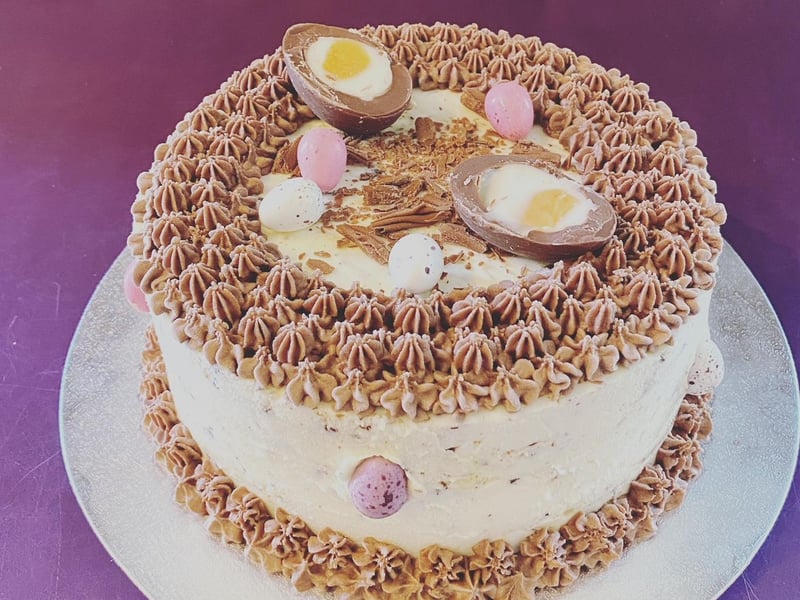 This is ice-cream business Luca's take on an Easter bunnet, except with ice-cream, Mini Eggs and a layer of sponge cake. Delivery available within Edinburgh.
www.lucasicecreamshop.co.uk